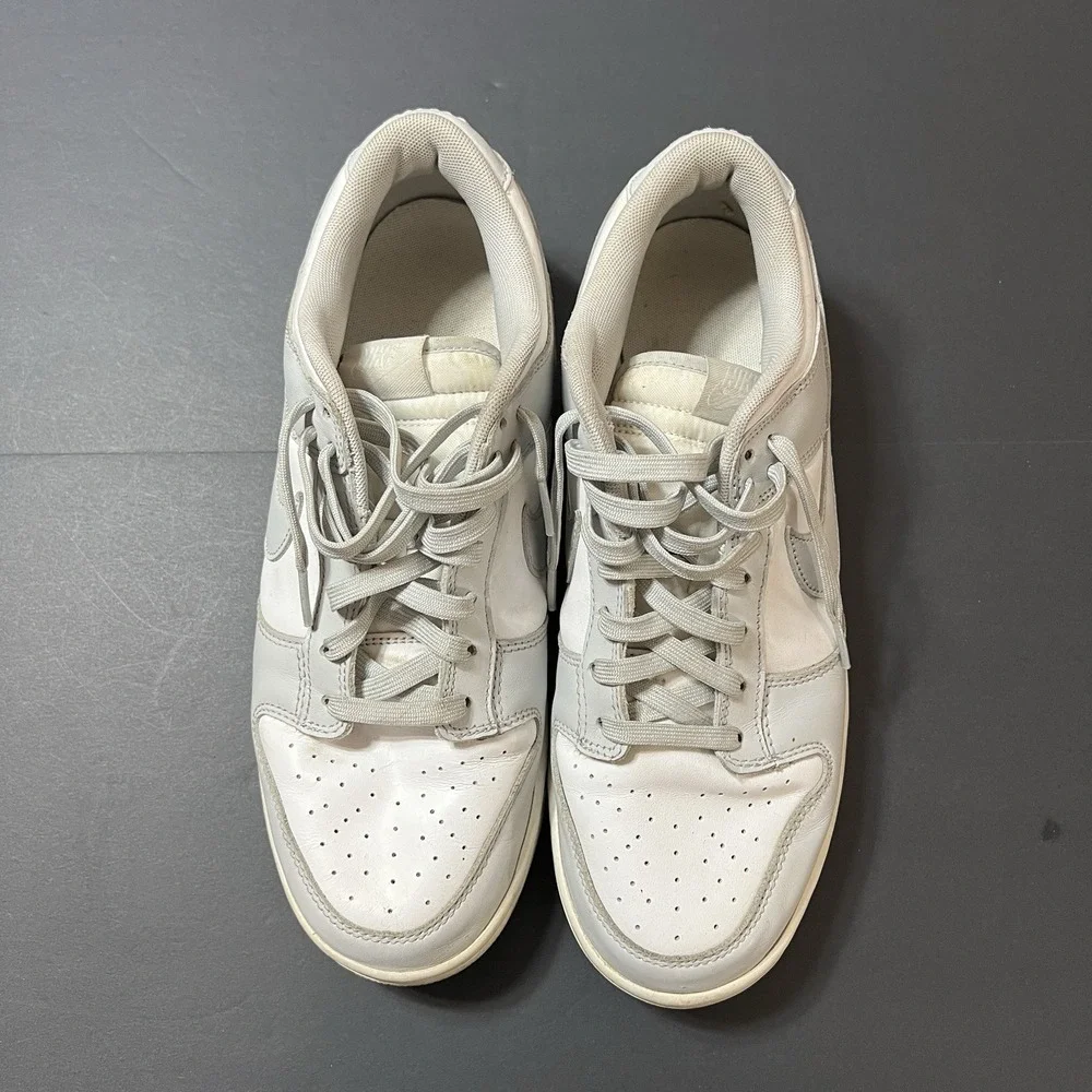 Nike Dunk Low Retro Men's Size 10.5 White Light Grey Sneakers Casual Shoes